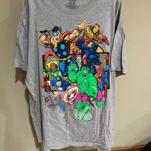 Vintage Marvel Comics AWESOME GRAPHIC SUPER HEROS GRAY T Shirt ADULT 3XL
